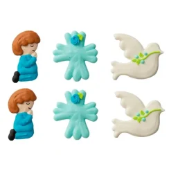 Niños, palomas y flores de azúcar Comunión azul (6) - Decora