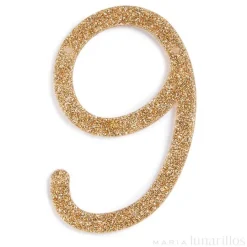 Número 9 acrílico dorado brillante - Meri Meri