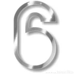 Número 6 acrílico espejo plateado - Meri Meri