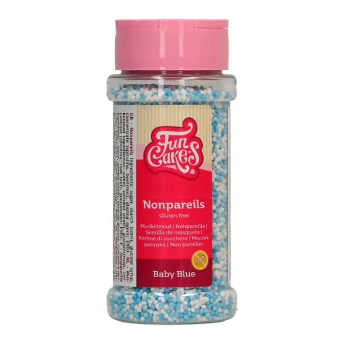 Nonpareils azules y blancos Baby Blue 80 g - Sin gluten - Funcakes