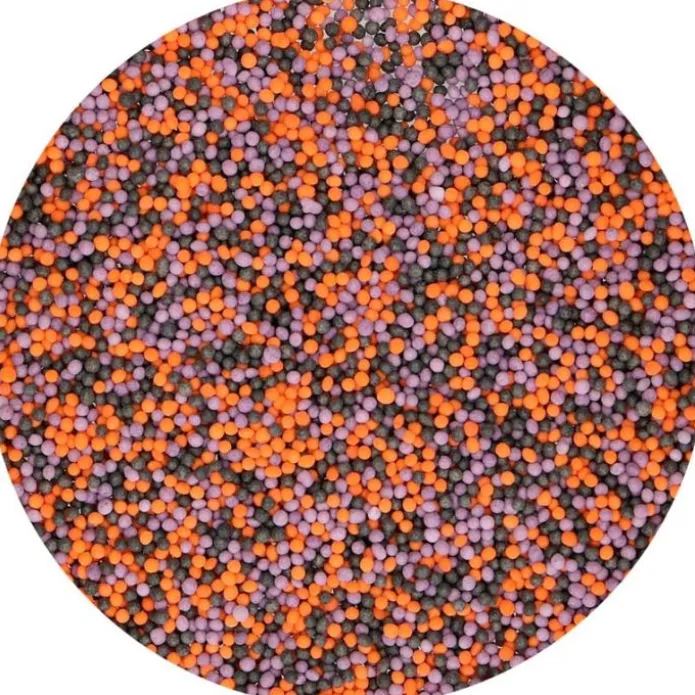 Nonpareils negros, naranjas y morados 80 g - Funcakes