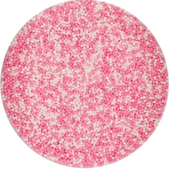 Nonpareils rosa y blanco baby pink 80 g - Sin gluten - Funcakes