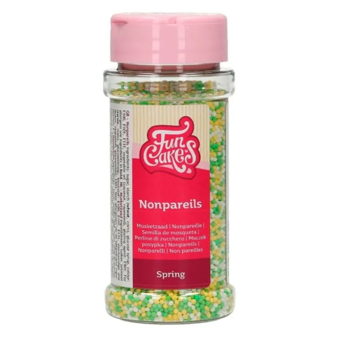 Nonpareils verde, amarillo y blanco 80 g - Funcakes