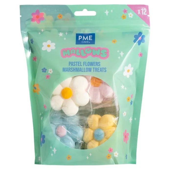 Nubes de azúcar flores de colores (12) - PME