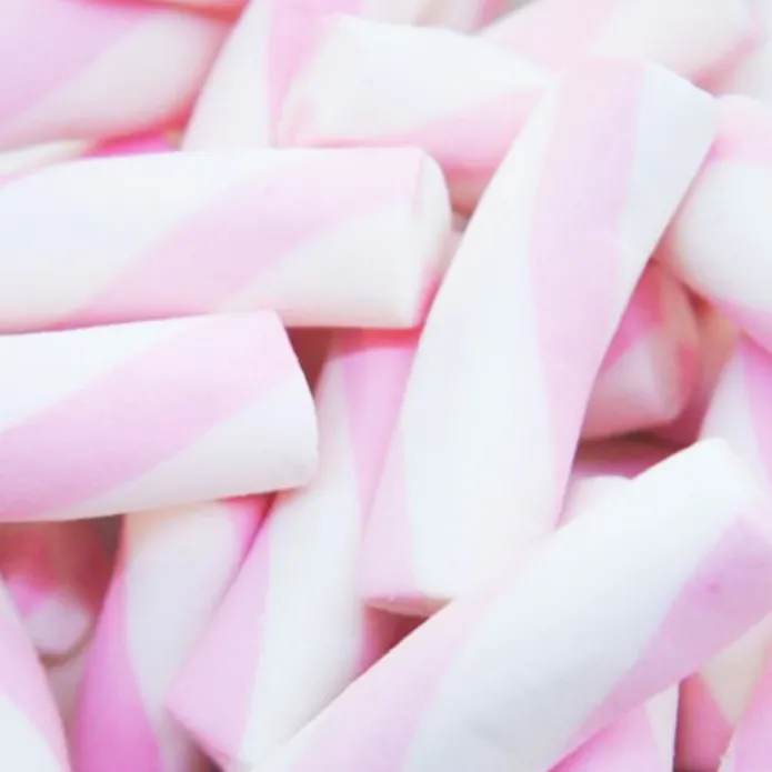 Nubes de azúcar rayas rosas y blancas (125 uds) - Sin gluten - Fini