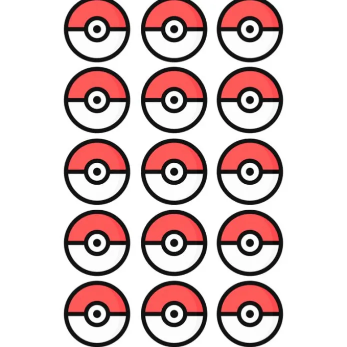 Oblea bola de Pokémon Poké Ball 5 cm (15) - María Lunarillos