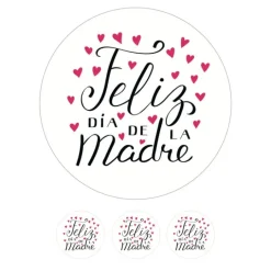 Oblea corazones Feliz día de la Madre 20 cm - María Lunarillos