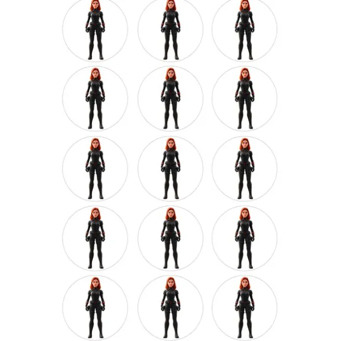 Oblea de Black Widow (Marvel) - 5 cm (15) - María Lunarillos