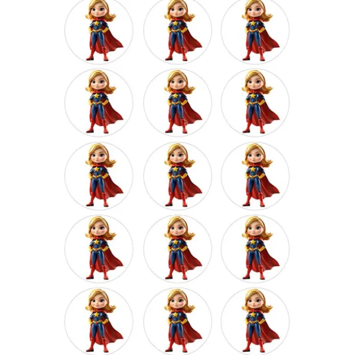 Oblea de Capitana Marvel - 5 cm (15) - María Lunarillos