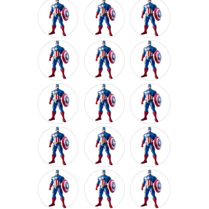 Oblea de Capitán América Avengers (Marvel) - 5 cm (15) - María Lunarillos