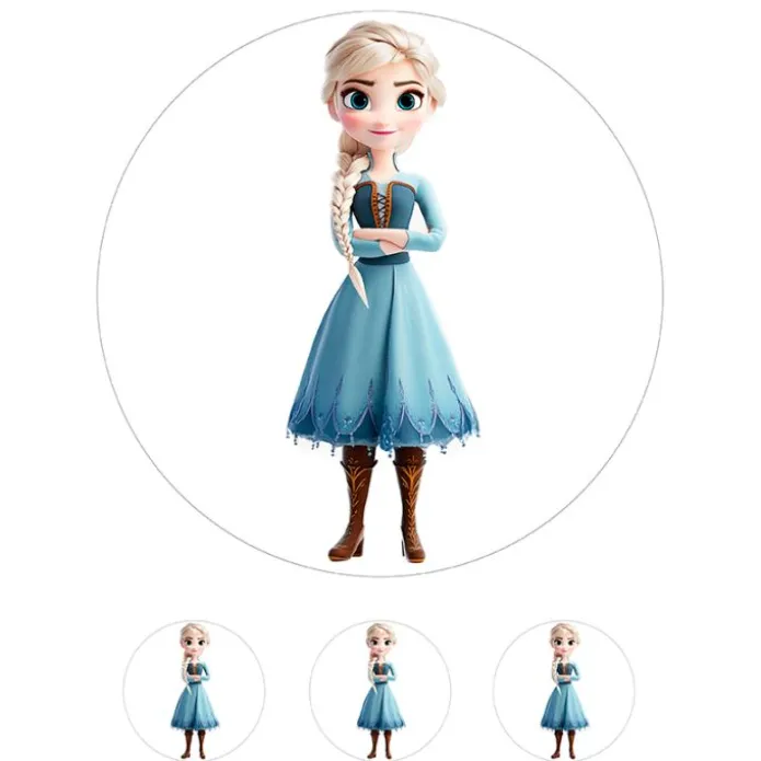 Oblea de Elsa Frozen - 20 cm - María Lunarillos