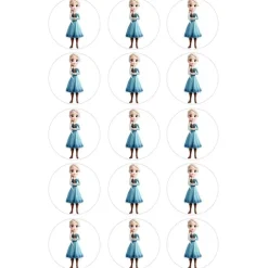 Oblea de Elsa Frozen - 5 cm (15) - María Lunarillos