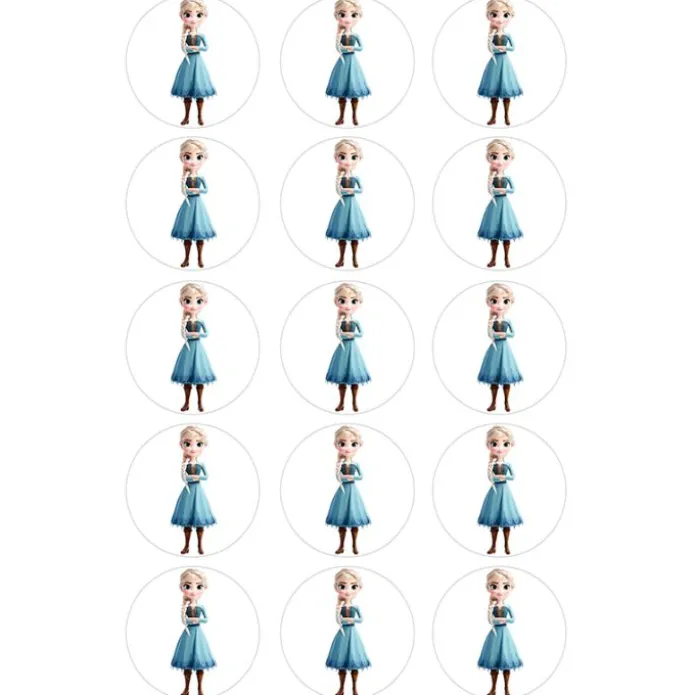 Oblea de Elsa Frozen - 5 cm (15) - María Lunarillos