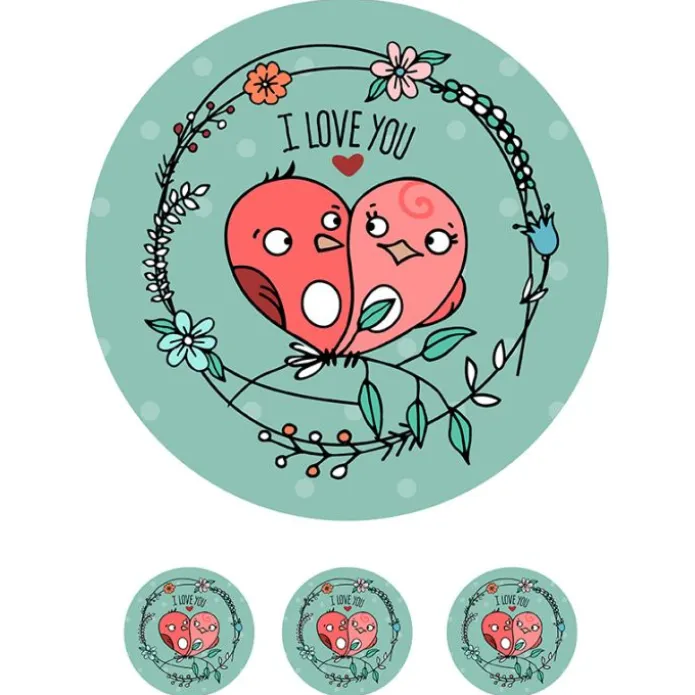 Oblea de I Love You - 20 cm - María Lunarillos