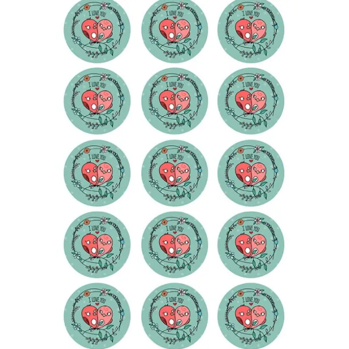 Oblea de I Love You - 5 cm (15) - María Lunarillos