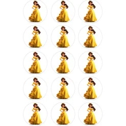 Oblea de la princesa Bella - 5 cm (15) - María Lunarillos