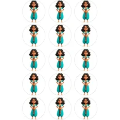 Oblea de la Princesa Jasmín - 5 cm (15) - María Lunarillos