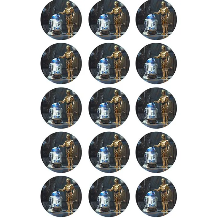 Oblea de los robots R2-D2 y C-3PO - 5 cm (15) - María Lunarillos
