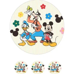 Oblea de Mickey Mouse, Goofy y Pato Donald - 20 cm - María Lunarillos