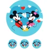Oblea de Mickey y Minnie corazón - 20 cm - María Lunarillos