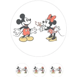 Oblea de Mickey y Minnie Mouse - 20 cm - María Lunarillos