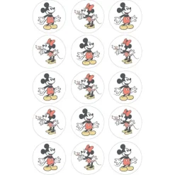 Oblea de Mickey y Minnie Mouse - 5 cm (15) - María Lunarillos