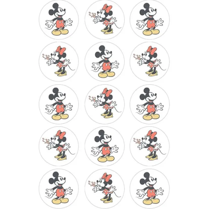 Oblea de Mickey y Minnie Mouse - 5 cm (15) - María Lunarillos