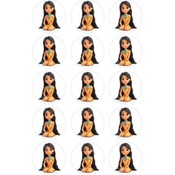 Oblea de Pocahontas - 5 cm (15) - María Lunarillos