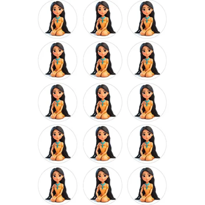 Oblea de Pocahontas - 5 cm (15) - María Lunarillos