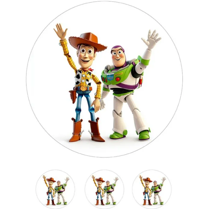 Oblea de Toy Story y Buzz Lightyear - 20 cm - María Lunarillos