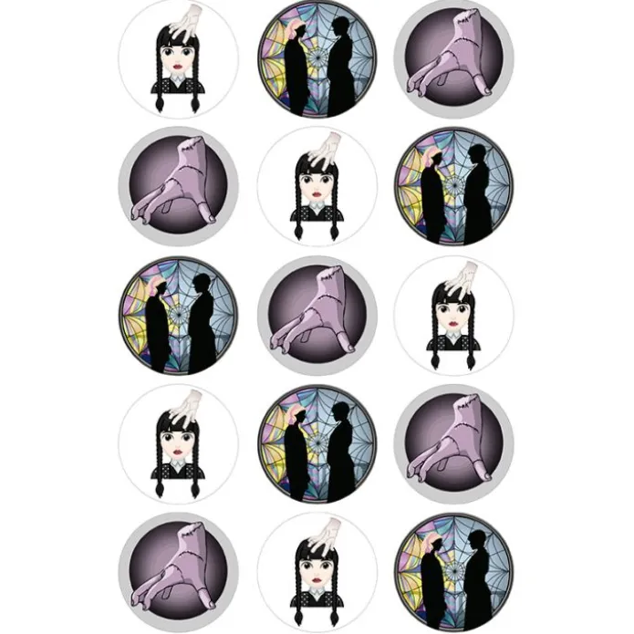 Oblea familia Addams 5 cm (15) - María Lunarillos