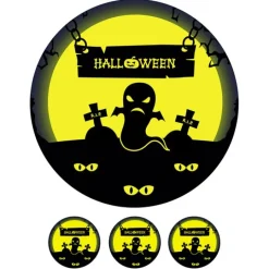 Oblea fantasma y tumbas Halloween 20 cm - María Lunarillos