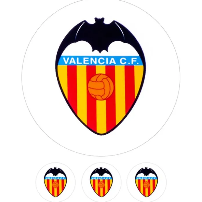 Oblea fútbol Escudo Valencia C.F. 20 cm - María Lunarillos