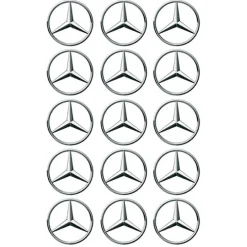 Oblea Logotipo Mercedes-Benz 5 cm (15) - María Lunarillos