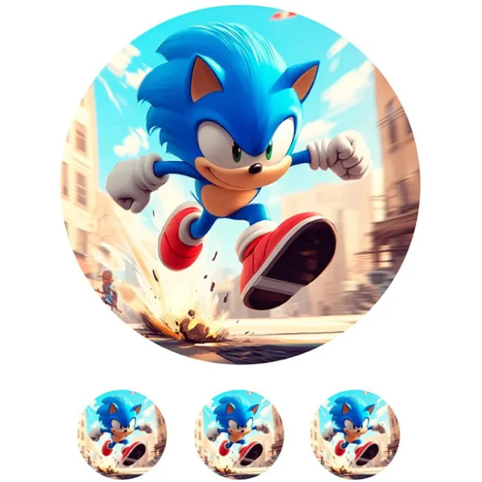 Oblea Sonic 2 - 20 cm - María Lunarillos