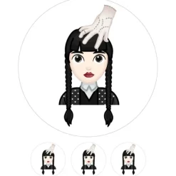 Oblea Wednesday Addams o Miércoles Addams 20 cm - María Lunarillos