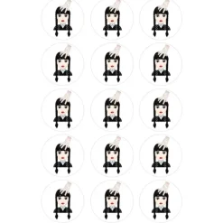 Oblea Wednesday Addams o Miércoles Addams 5 cm (15) - María Lunarillos