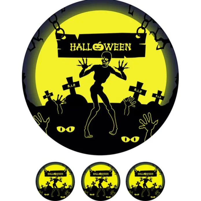 Oblea zombi y tumbas Halloween 20 cm - María Lunarillos