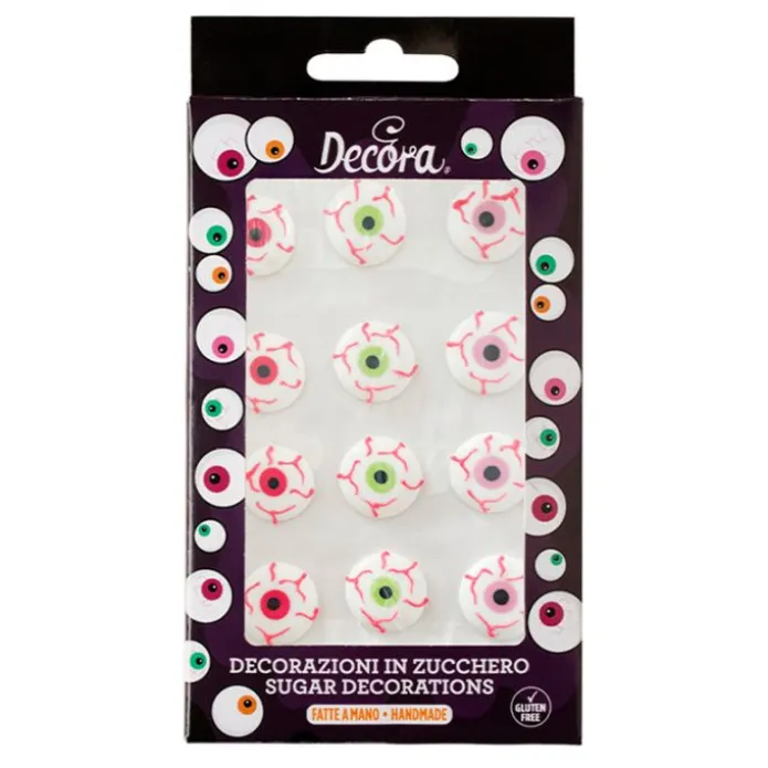 Ojos de azúcar sangrientos de colores (12) - Sin gluten - Decora
