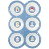 Pack con molde, plato, paño y servilleta - Laura Home Christmas Dusty Blue - Greengate