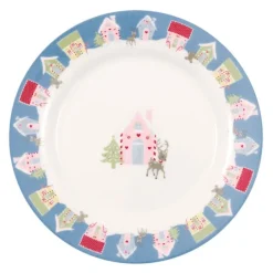 Pack con molde, plato, paño y servilleta - Laura Home Christmas Dusty Blue - Greengate