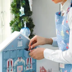 Pack con molde, plato, paño y servilleta - Laura Home Christmas Dusty Blue - Greengate