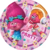 Pack de fiesta: 8 platos, 20 servilletas y 1 vela - Trolls