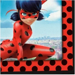 Pack de fiesta: 20 servilletas, 8 platos, 8 vasos y 6 globos - Ladybug