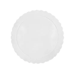 Pack 100 Platos redondos ondulados blancos 20 cm