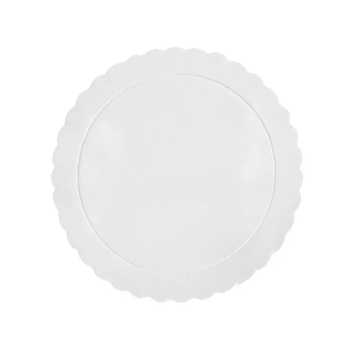Pack 100 Platos redondos ondulados blancos 20 cm