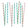 Pajitas de papel colores variados rayas (80) - Decora