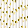 Pajitas de papel corazones dorados metalizados (10) - PartyDeco
