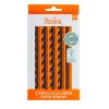Pajitas de papel naranjas y negras triángulos y rayas (80) - Decora