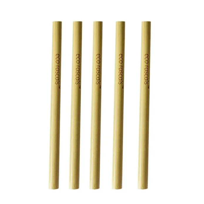 Pajitas reutilizables (5) - Madera de Bambú - Eco Rascals